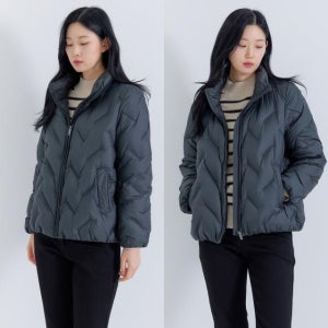 지센 [25FW] 자수퀼팅 다운 코쿤 덕다운 경량패딩 LNLWPA41 DE