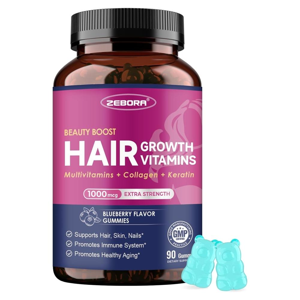 제보라 Biotin 비타민 B7 <b>비오틴</b> <b>1000 mcg</b> <b>구미</b>젤리 블루베리 90개 1팩A