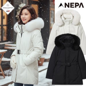 네파프리미엄다운 여성 아르떼 럭스 벨트 고어텍스 구스패딩