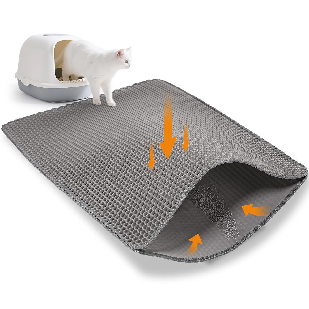 시티라이프 라지 <b>캣츠클로</b> 매트는 120x70cm의 이중 레이어 방수 슬라이딩 매트, 벌집형 디자인 및 청소하기 쉬운, 고양이 화장실용