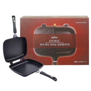 큐빅 패킹 티타늄 양면팬 특대 양면후라이팬 생선구이팬 프라이펜 양면프라이팬