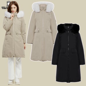 와이드앵글 여성 골프웨어 여자 겨울 구스다운 롱패딩 폭스퍼 트리밍 롱다운 WWW25575