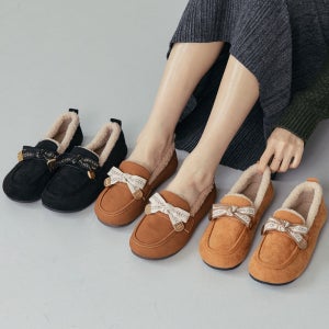 스타앤코 여성 겨울 양털 모카신 털단화 플랫 겨울단화 털신발