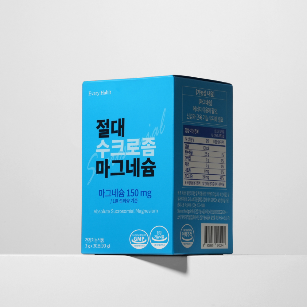 [에브리해빗] 절대 수크로좀 건강 필수 미네랄 마그네슘 영양제 30포, 1개
