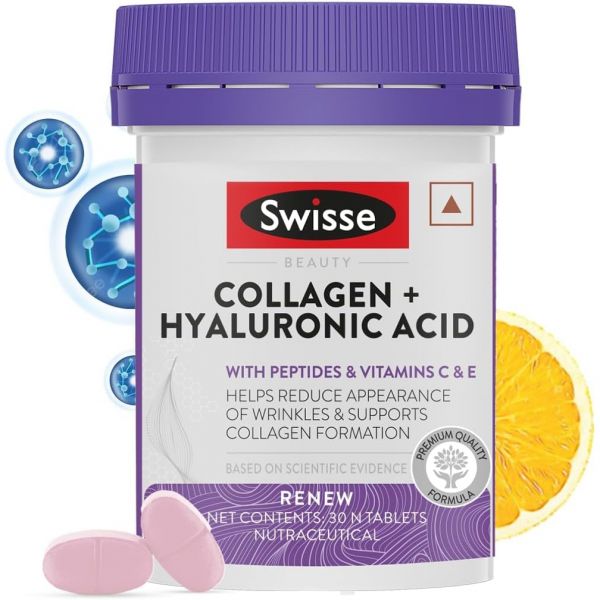 콜라겐 주름 히알루론산 펩타이드가 함유된 콜라겐+ <b>비타민</b> C &amp; E로 젊음 빛나 피부 위 합니다 30정(<b>남성</b> 여성 <b>모두</b> 1회 제공량당 1정)