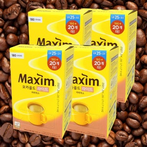 맥심 모카골드 라이트 커피믹스 180T 4개 믹스 스틱 커피 일회용 대용량 인스턴트