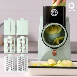 리빙톤 돌돌이 전동 채칼 오토슬라이서 회전 홈쇼핑 무선 채칼 채썰기