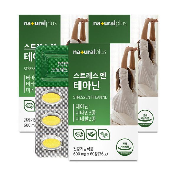 <b>내츄럴플러스 스트레스</b>엔 L 테아닌, 36g(60정), 3개