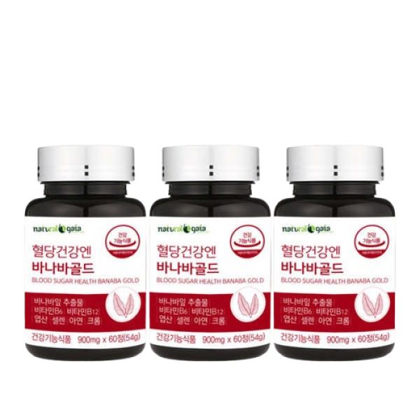 내츄럴<b>가이아</b> 혈당건강엔 바나나골드, 54g(60정), 3개