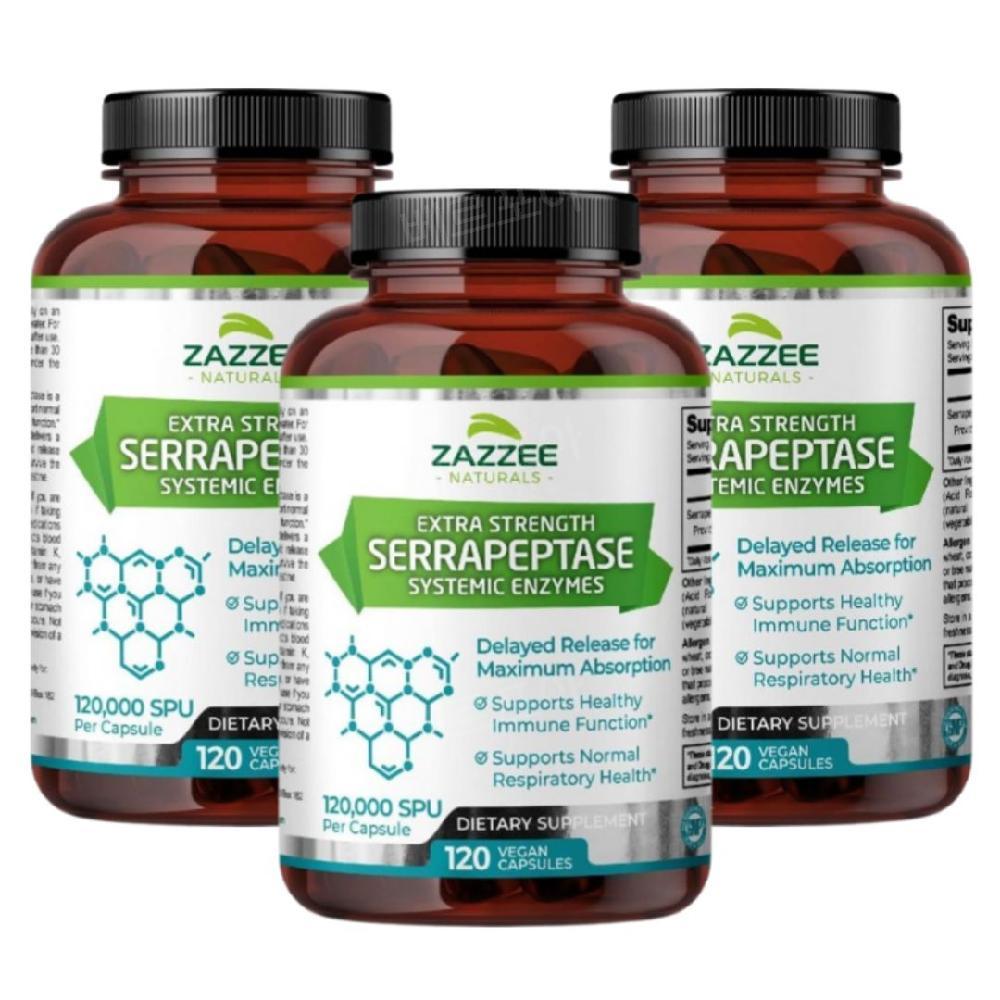 Zazzee 세라펩타제 <b>세라펩타아제 120000SPU</b> 120캡슐 3개