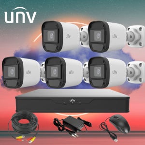 유니뷰 UNV 500만화소 5대 8채널 녹화기 외부 CCTV세트 자가설치 가정 매장 사무실