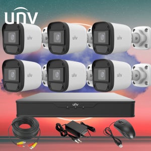 유니뷰 UNV 500만화소 6대 8채널 녹화기 외부 CCTV세트 자가설치 가정 매장 사무실