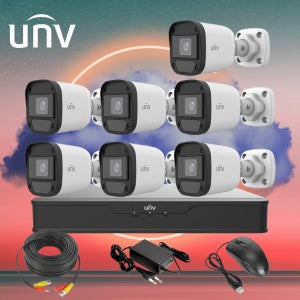 유니뷰 UNV 500만화소 7대 8채널 녹화기 외부 CCTV세트 자가설치 가정 매장 사무실