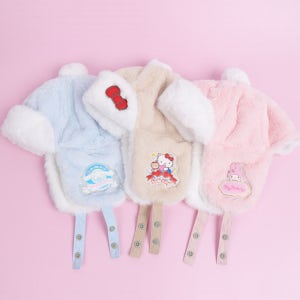 산리오 파스텔퍼 공군모 겨울 키즈 털 모자