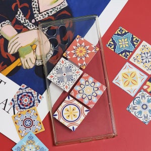 다꾸스티커 레트로 패턴 스티커 빈티지꽃