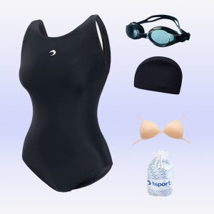 여성 실내 강습용 수영장 반신 원피스 수영복