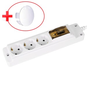 국산 고용량 누전차단 스위치 3구 5M 현대 멀티탭 4000W 멀티 콘센트 에어컨 연장선