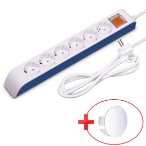 국산 접지 안전 6구 5M 멀티탭 하이탭 과부하차단 가정용 에어컨 히터 멀티 콘센트