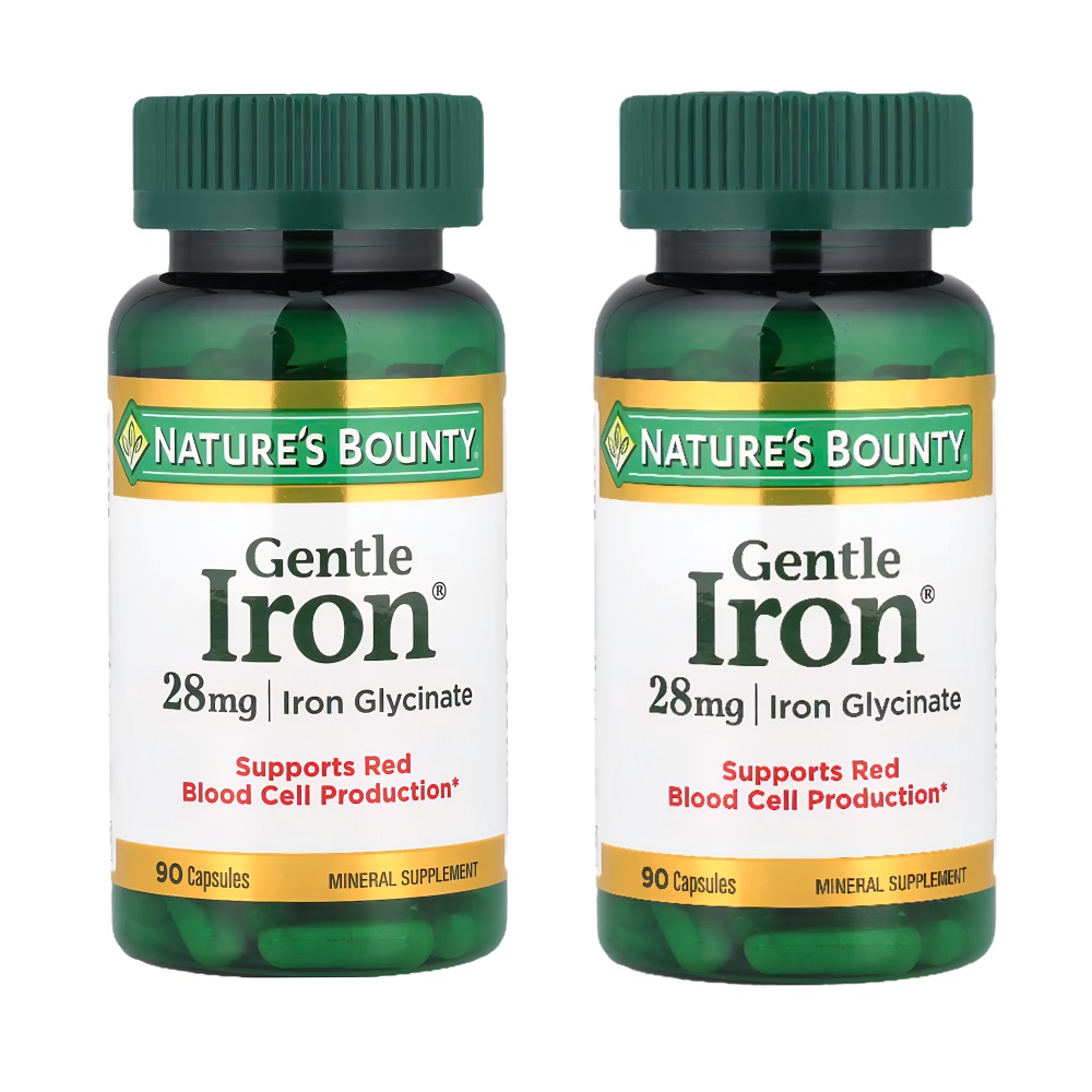 네이처스바운티 젠틀 철분 <b>젠틀 아이언 28mg</b> 90캡슐 X 2통