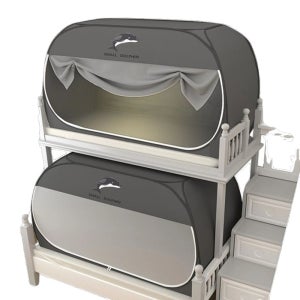 암막 텐트 1인용 2층 침대용 기숙사 보온 수면용 모기장 블랙아웃 난방 돌핀 3도어 A 90x190x100cm