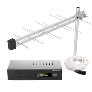 실외형 TV 안테나 무전원 다이폴 UHF HD 지상파방송+수신기 세트 ATS-2
