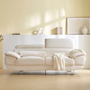 몬스터 아쿠아텍스 이지클린 거실 푹신한 신혼부부 넓은 패브릭 소파 스툴 Event, 아이보리, 3인용