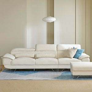 몬스터 아쿠아텍스 이지클린 거실 푹신한 신혼부부 넓은 패브릭 소파 스툴 Event, 아이보리, 4인용