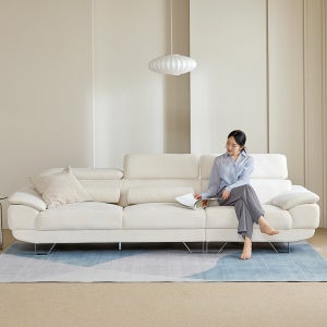 몬스터 아쿠아텍스 이지클린 거실 푹신한 신혼부부 넓은 패브릭 소파 스툴 Event, 아이보리, 4인용