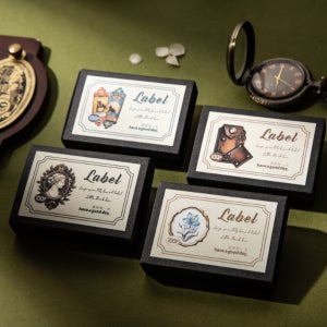 블랙 라벨 박스 화이트크래프트지 100매 4종 다꾸 콜라주 만들기 다이어리 꾸미기