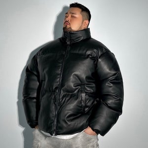 레더 푸퍼 웰론 패딩 1COLOR 빅사이즈 점퍼 에이오알닷