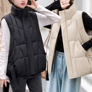 라벨르 오리털 다운 패딩조끼 오버핏 빅사이즈