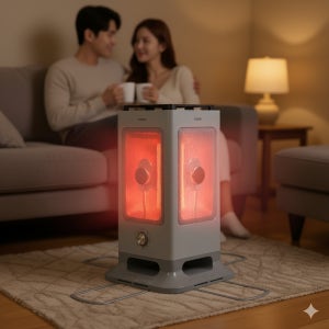 서로앤홈 프리미엄 오방난로 3000W 360도 입체난방 3컬러 무드등 발터치 4방향안전가드