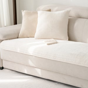 슬립제로 쇼파패드 겨울 매트 커버 깔개 극세사 목화솜 누빔 아이보리 3인용 65x180 소파패드