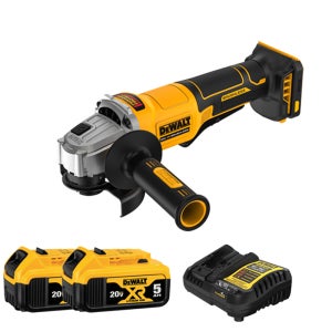 디월트 20V 전동 충전 그라인더 125mm 패들타입 DCG408P2 5A 배터리 2개세트