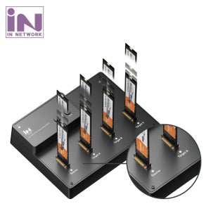 인네트워크 M.2 NMVe SSD 4베이 원터치 클론 도킹스테이션 IN-DK4P