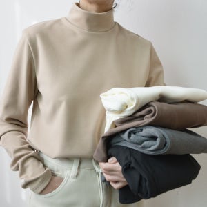 기모 긴팔티 면 터틀넥 국산 기본 이너 홈웨어 상의