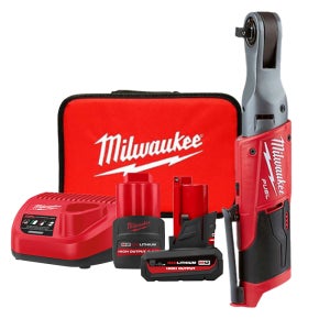 밀워키 M12 FIR38-5252B 충전 3/8in 임팩 라쳇 12V 배터리 2개 풀세트