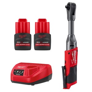 밀워키 M12 FIR38LR-252 롱리치 임팩트 라쳇 12V 배터리(2.5) 2개 세트