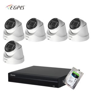 이지피스 IP 400만화소 실내 돔형 카메라5개+8채널 녹화기 NVR POE CCTV 세트