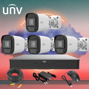 유니뷰 UNV 500만화소 4대 4채널 녹화기 외부 CCTV세트 자가설치 가정 매장 사무실