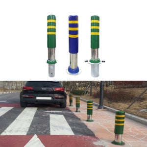 공원 사거리 횡단보도 차량진입차단 반사지부착 우레탄볼라드 안전사고방지