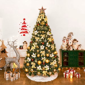 골드 New눈꽃솔잎 크리스마스트리세트 3M 리모컨전구