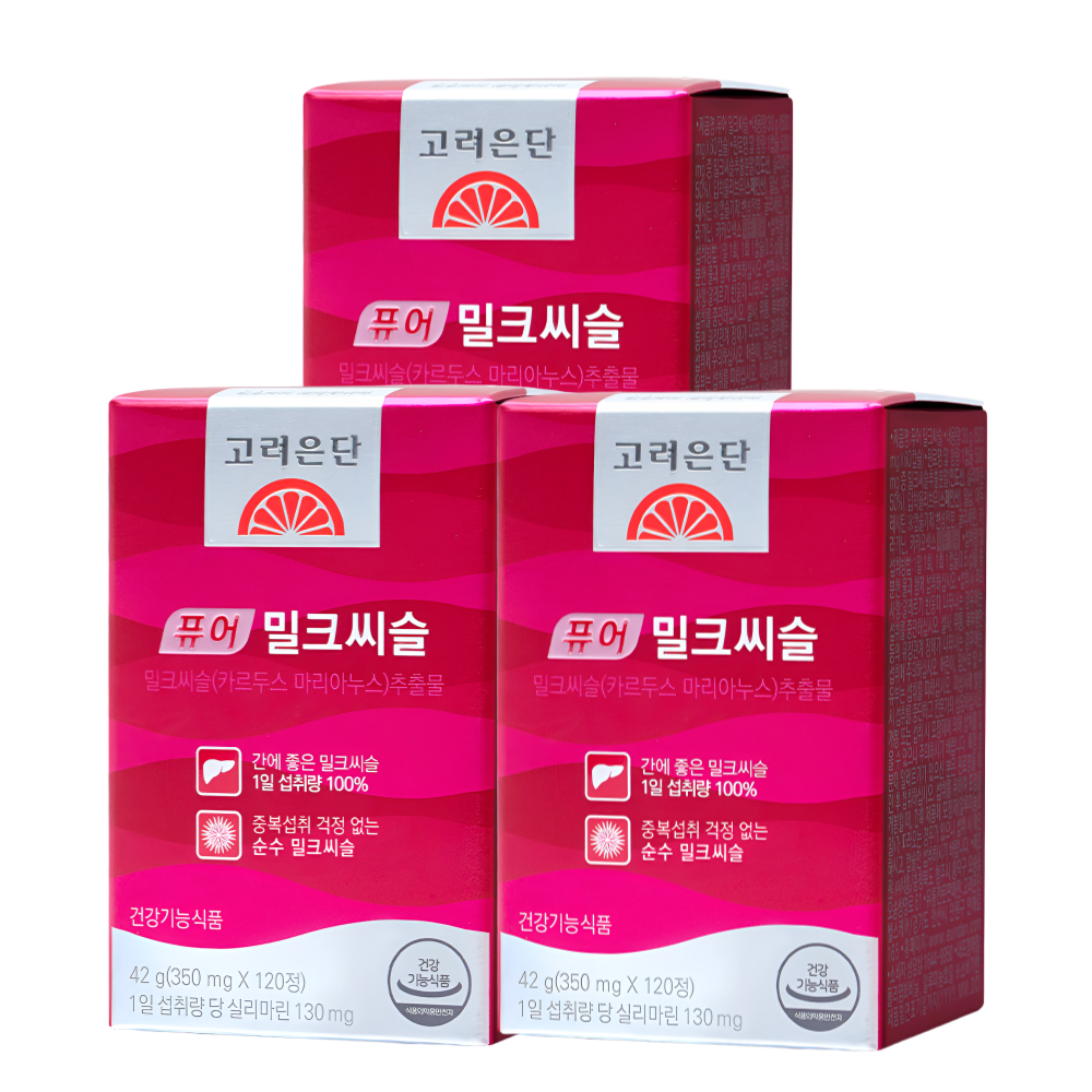 고려은단 퓨어 밀크씨슬 밀크시슬 간에좋은영양제 120정X3박스