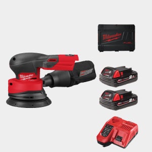 밀워키 18V 전동 충전 샌딩기 원형 샌더 M18 FROS125-202X 2A 배터리풀세트
