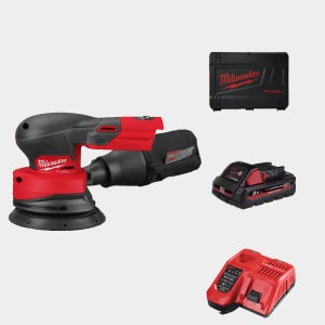 밀워키 18V 전동 충전 샌딩기 원형 샌더 M18 FROS125-301X 3A 배터리 세트