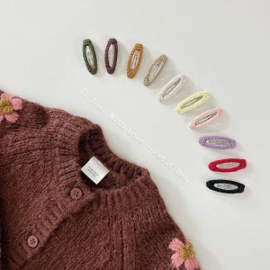아기헤어핀 핸드메이드 돌돌 컬러 니트 똑딱핀(new 컬러추가)