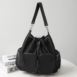 나일론 포켓 라이더 투웨이 버킷백 EBA783