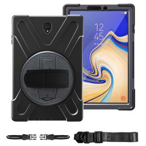 갤럭시탭 S4 케이스 범퍼 핸드 스트랩 라운드 아머 블랙, 탭 S4