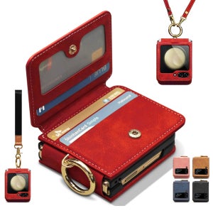 갤럭시 Z플립 케이스 힌지 보호 카인드 링 스트랩 2종 레드, 갤럭시Z 플립3