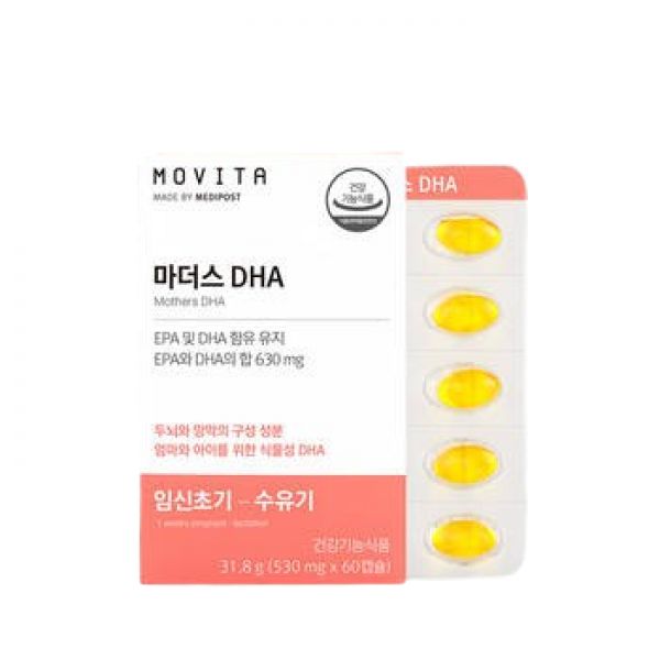 모비타 100% 식물성캡슐 <b>DHA</b> <b>마더스 DHA</b>, 31.8g(60캡슐), 1개